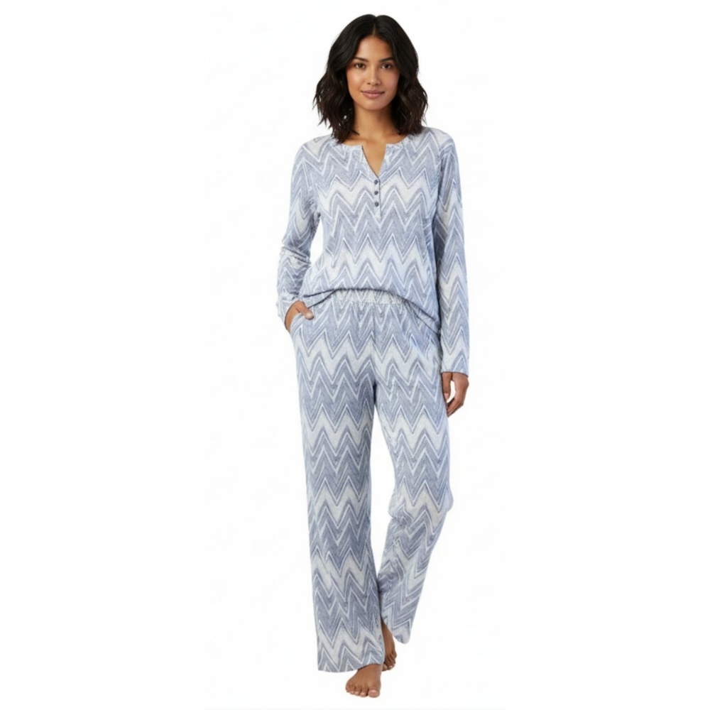 Sleep Sense Pajama/Lounge Set Blue & White Size M